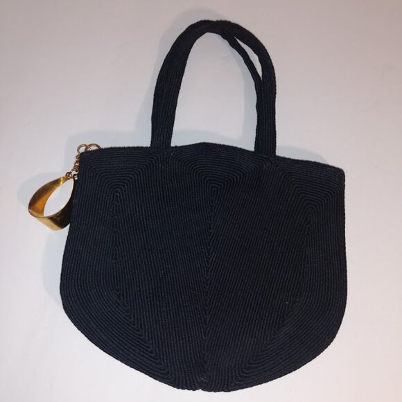 Handbags - Vintage small black purse with zipper closure.